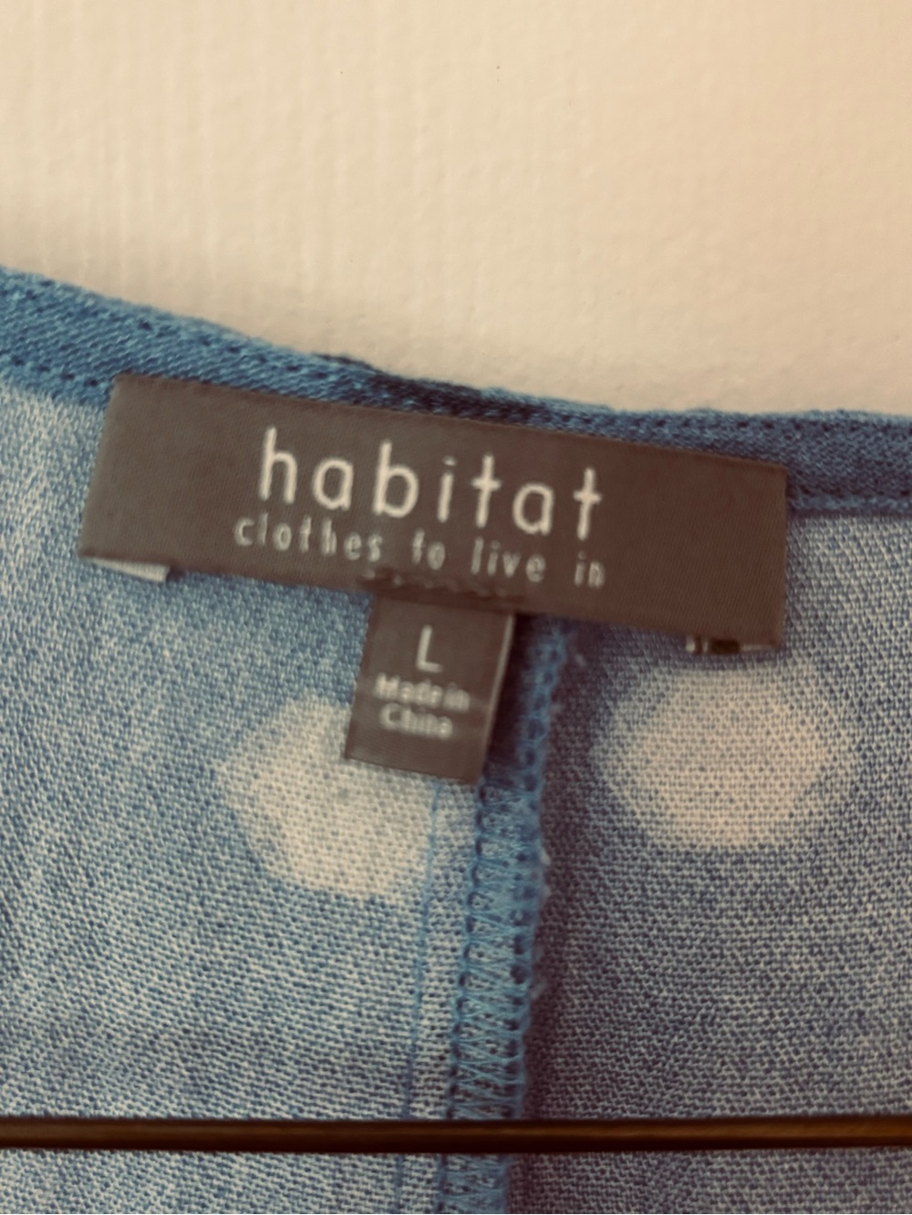 Habitat Blue Polka Dot Button-Front Tunic with Stripe Trim - Picture 2 of 5